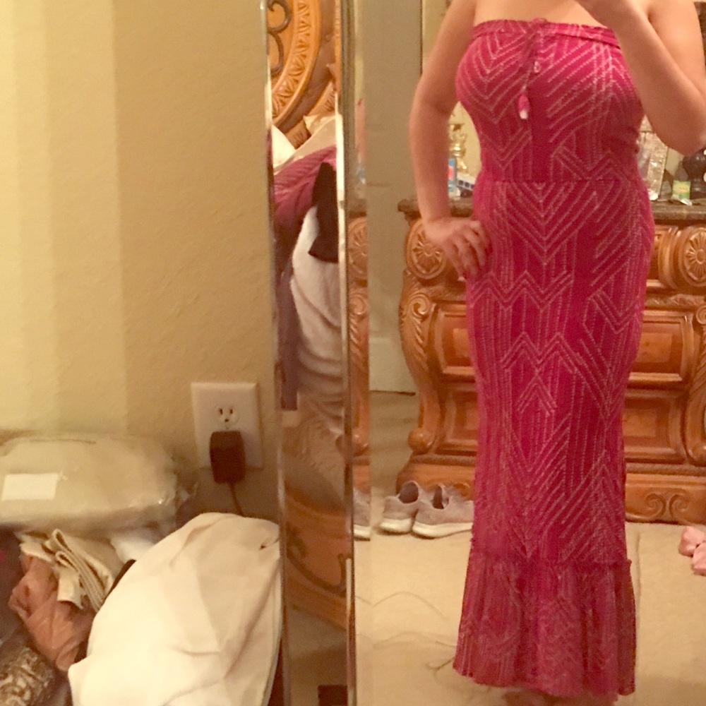 Boho chic Raspberry Maxi dress - Picture 2 of 7